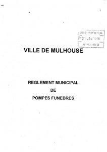 Reglement Municipal Pompes Funebres 1998